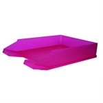 CORBEILLE COURRIER TRANSPARENT FUSHIA