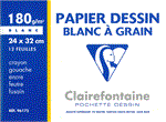 PAPIER DESSIN A GRAIN 24X32CM 180G X12