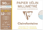 PAPIER DESSIN MILLIMETRE A4 90G X12**