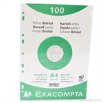 FICHE BRISTOL A4 5X5 BLANC PERF EXA