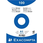 FICHE BRISTOL A5 UNI BLANC 100F EXA