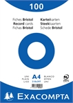 FICHE BRISTOL A4 UNI BLANC 100F