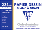 PAPIER DESSIN A GRAIN A4 224G X12