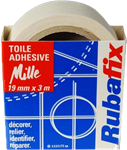 ADHESIF TOILE 19MMX3M BLANC**