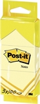 BLISTER POST-IT 38X51 JAUNE 100 FEUILLES X3
