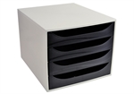 MODULE ECOBOX 4 TIROIRS A4 GRIS/NOIR