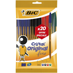 BL STYLO BILLE CRISTAL FIN ASS X20