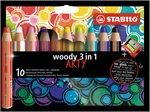 BL CRAYON COULEUR WOODY 3IN1 X10 + TC