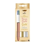 BL STYLO BILLE 4COUL NBRV ROSE GOLD X3