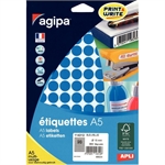 ETIQUETTE RONDE DIAM 15MM BLEU PAQ 960