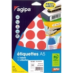 ETIQUETTE RONDE DIAM 30MM ROUGE PQT 240