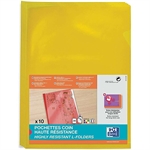 POCHETTE COIN A4 LISSE 150µ JAUNE X10
