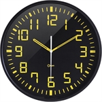 HORLOGE CONTRAST Ø30 NOIR-JAUNE