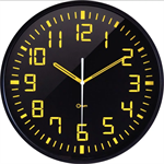 HORLOGE CONTRAST Ø30 NOIR-JAUNE