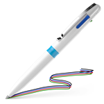 STYLO BILLE 4COUL TAKE4 BLANC