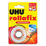 BL ADHESIF TRANSP ROLLAFIX +DEV 25MM UHU