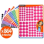 GOMMETTES RONDS MULTICOLOR X864