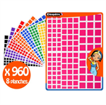 GOMMETTES CARRES MULTICOLOR X960