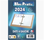 BLOC EPHEMERIDE DATE GAUCHE 2024 12X8CM