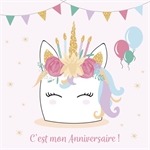 BL SET INVITATION ANNIVERSAIRE LICORNE