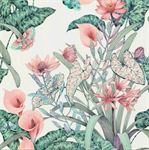 PAPIER CADEAU 100X0,7M ANTHURIUM/IVOIRE