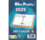 BLOC EPHEMERIDE DATE GAUCHE 2025 12X8CM