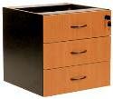 CAISSON SOUS BUREAU FIXE 3 TIROIRS 43,8X53X45 CHERRY