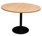 TABLE RONDE PIED CENTR MET D120X73 CHENE