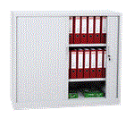 ARMOIRE METAL RIDEAUX BAS 105X120X45 GRI